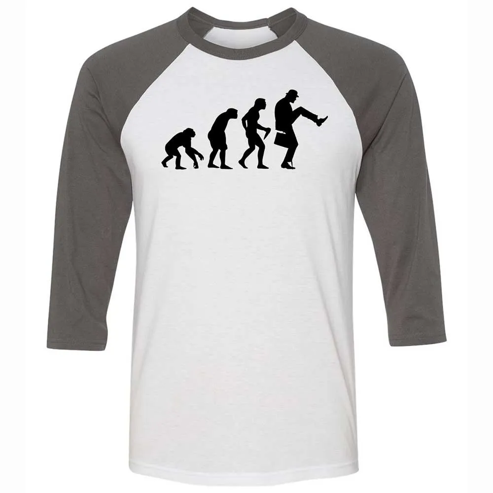 Unisex 3/4 Baseball Tee - QFLBRKZW - White/Asphalt - 2