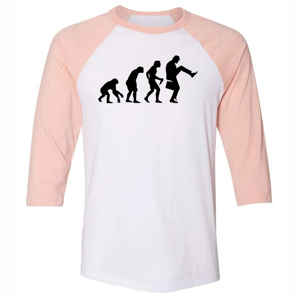 Unisex 3/4 Baseball Tee - QFLBRKZW - White/Heather Peach - 5