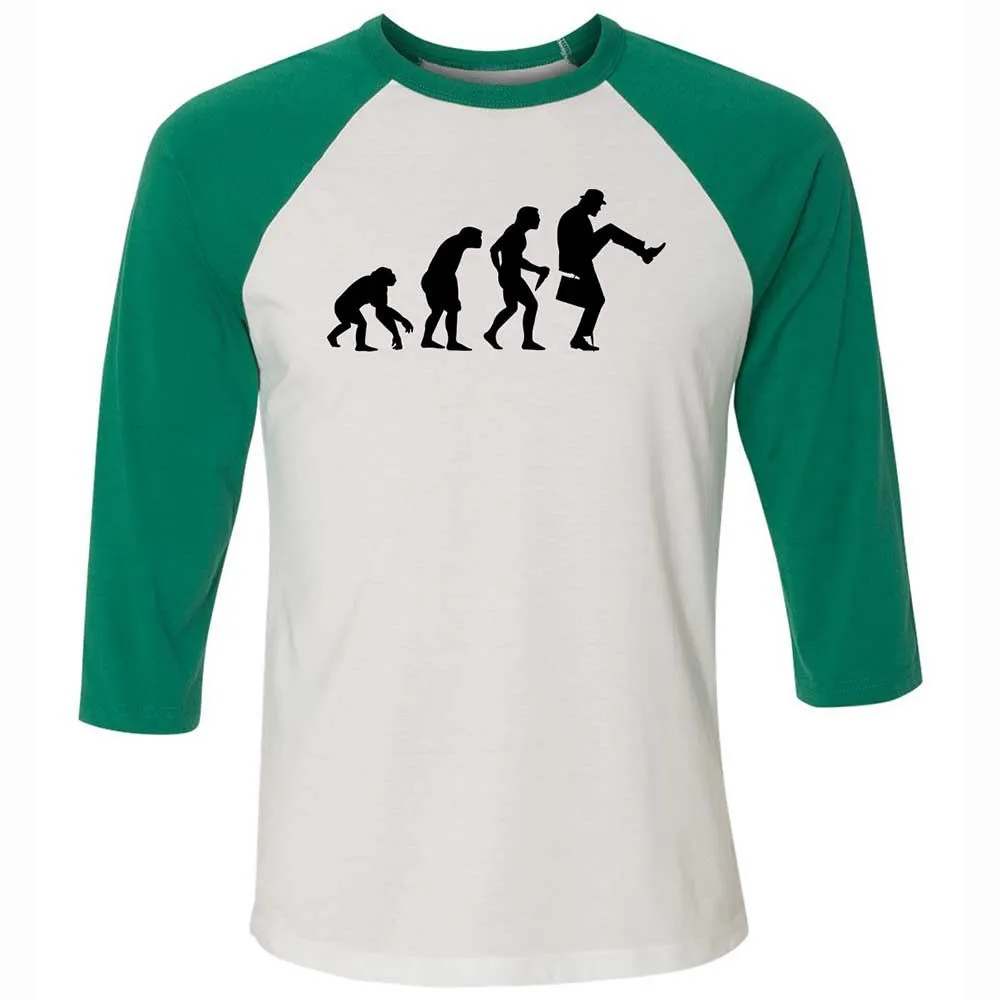 Unisex 3/4 Baseball Tee - QFLBRKZW - White/Kelly - 6