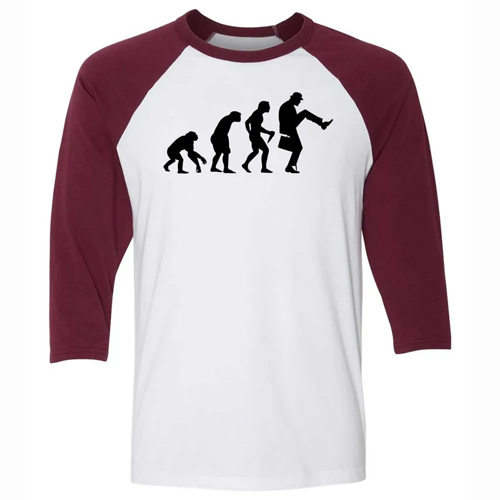 Unisex 3/4 Baseball Tee - QFLBRKZW - White/Maroon - 7