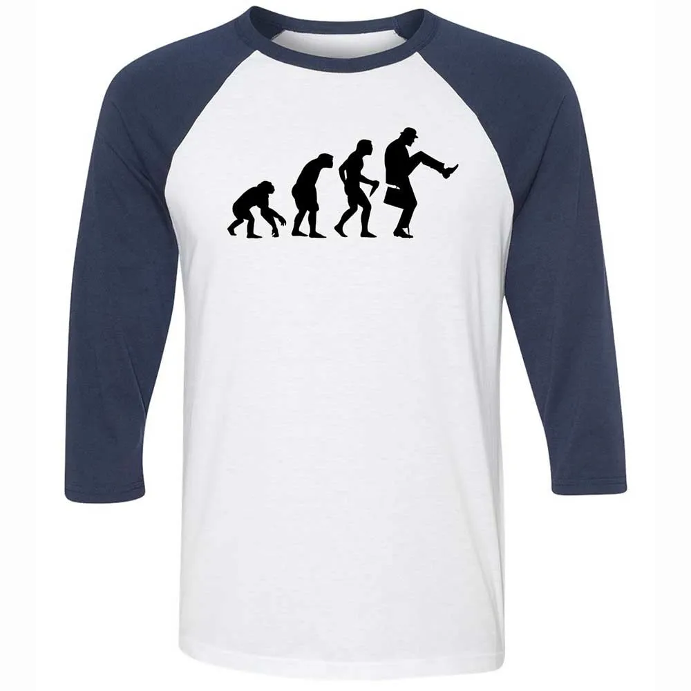 Unisex 3/4 Baseball Tee - QFLBRKZW - White/Navy - 8