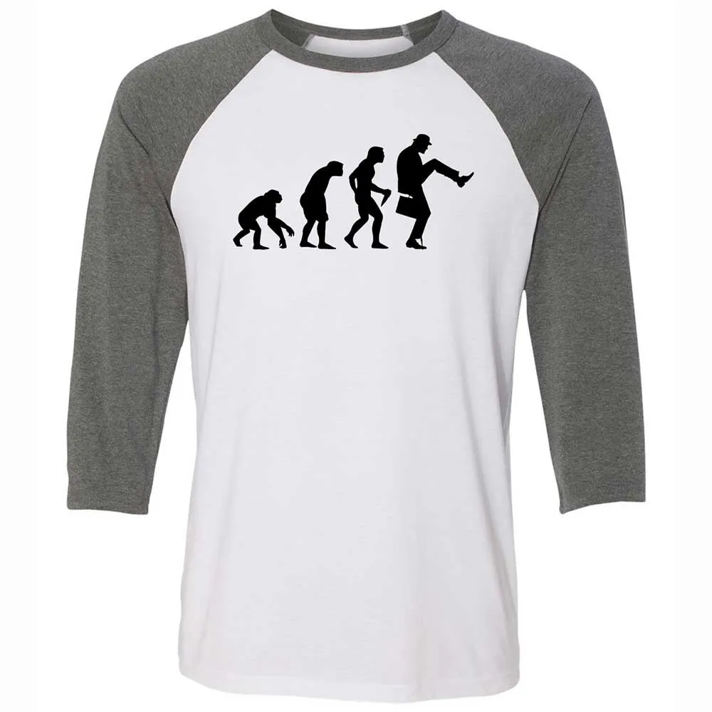 Unisex 3/4 Baseball Tee - QFLBRKZW - White/Deep Heather - 11