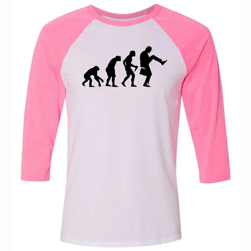 Unisex 3/4 Baseball Tee - QFLBRKZW - White/Neon Pink - 12