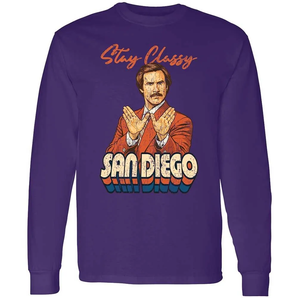 Long Sleeve T-Shirt - L2FTJ4X9 - Purple - 9