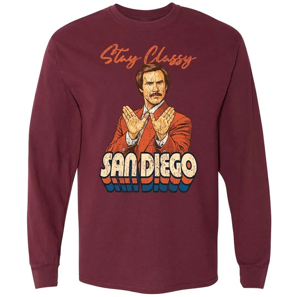 Long Sleeve T-Shirt - L2FTJ4X9 - Maroon - 16
