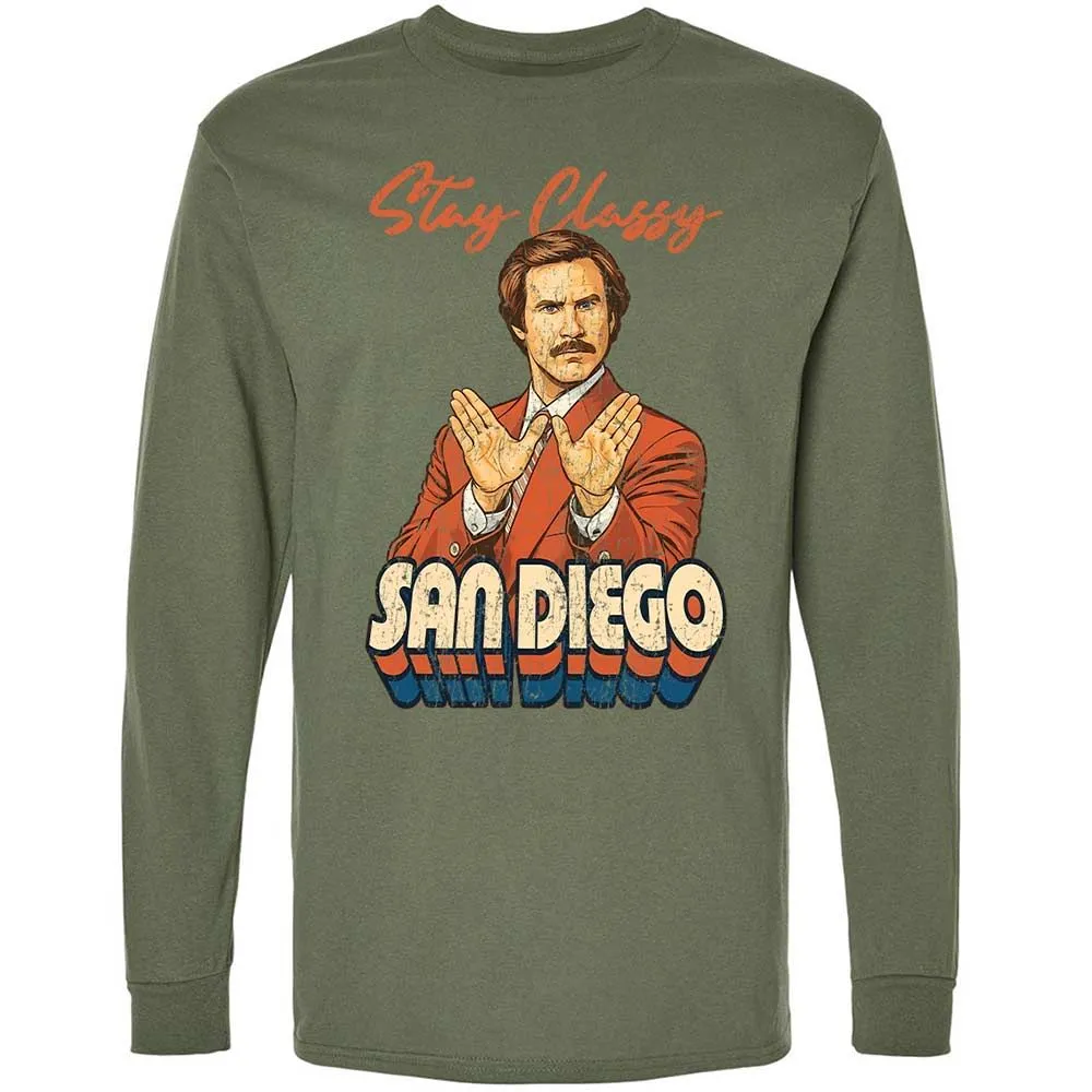 Long Sleeve T-Shirt - L2FTJ4X9 - Military Green - 19