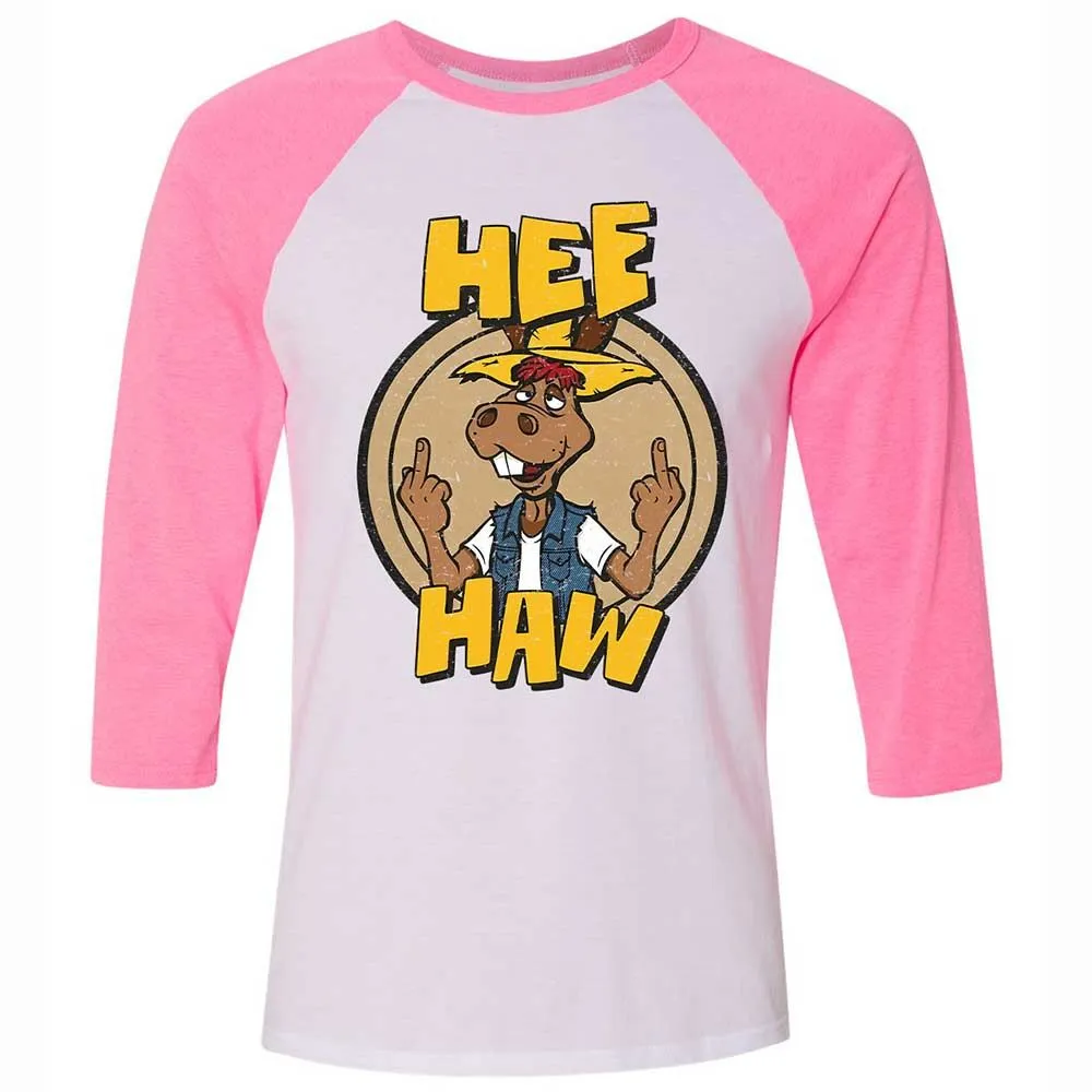 Unisex 3/4 Baseball Tee - 2CWCS23L - White/Neon Pink - 12