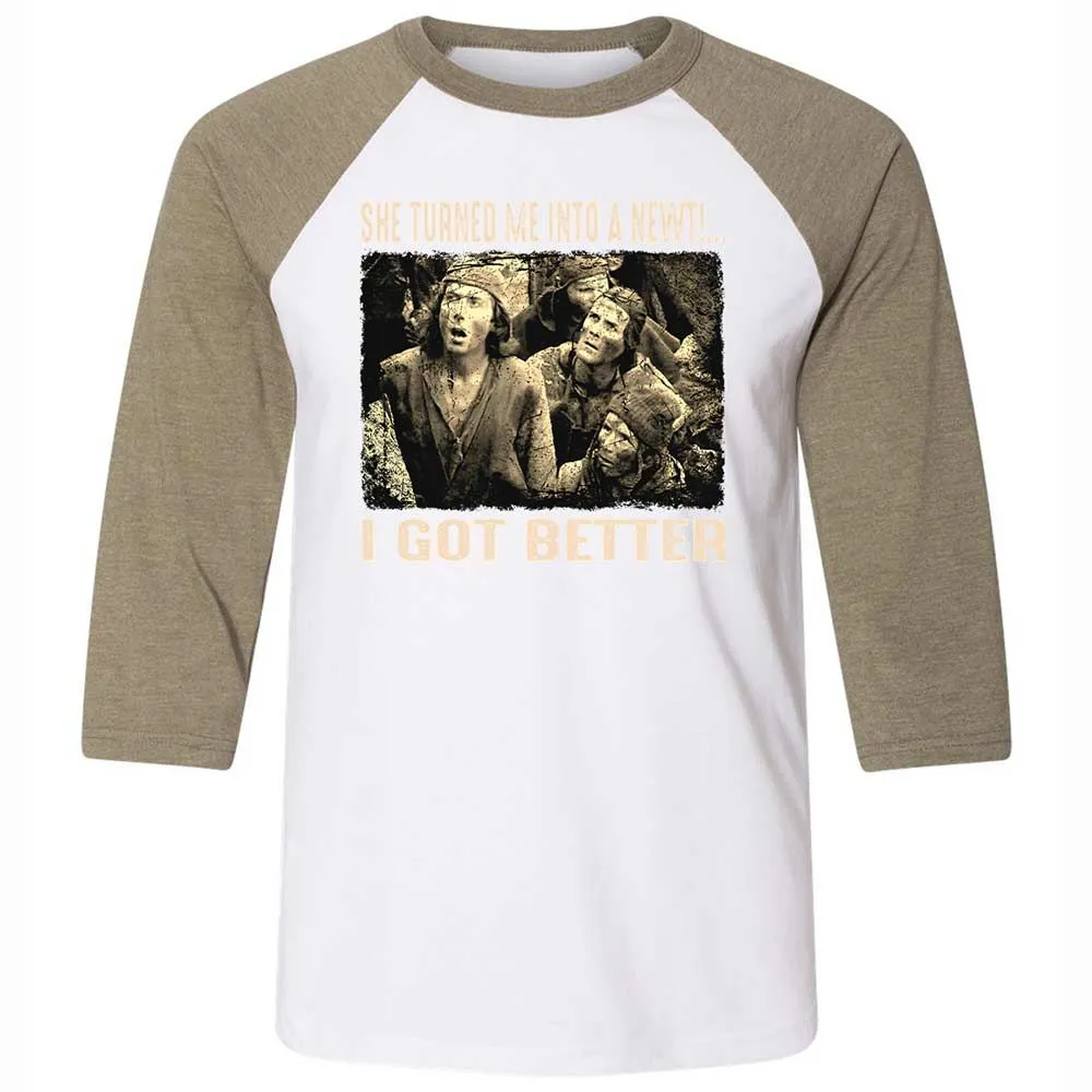 Unisex 3/4 Baseball Tee - ZK9PQXRE - White/Heather Olive - 4