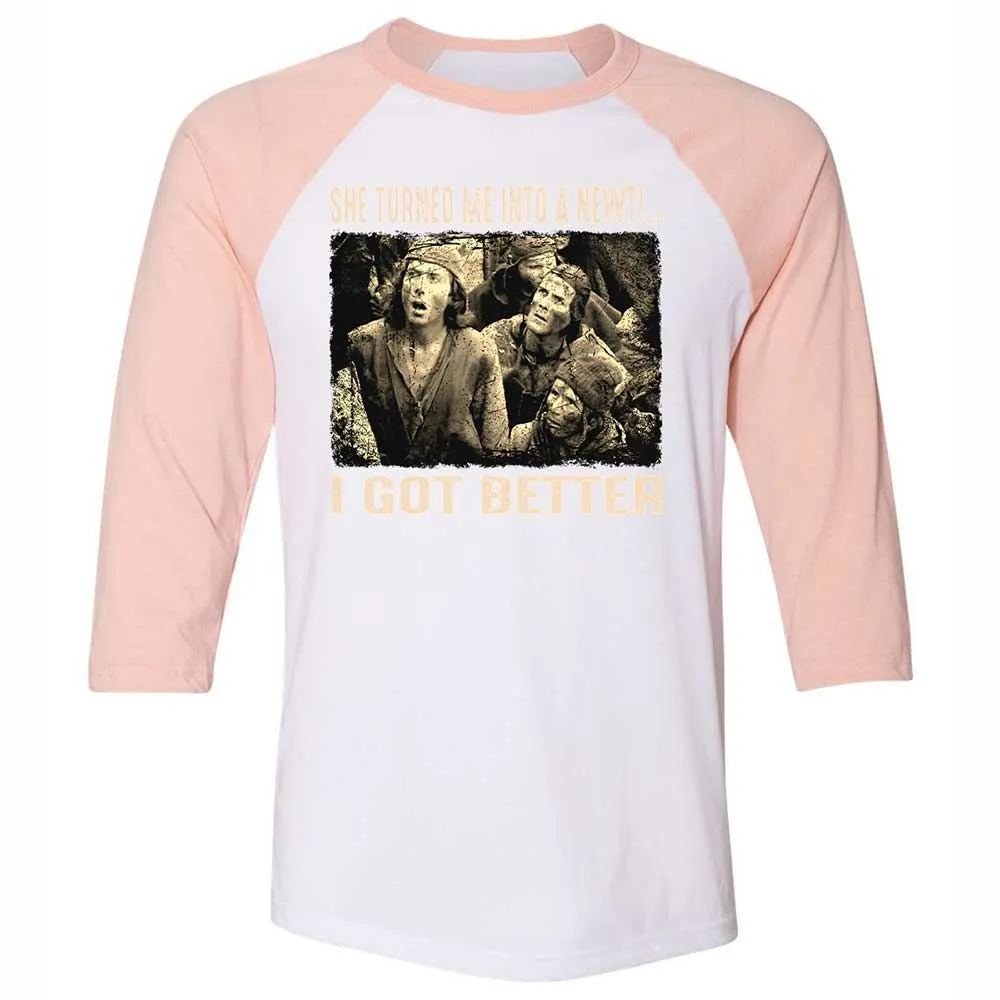 Unisex 3/4 Baseball Tee - ZK9PQXRE - White/Heather Peach - 5