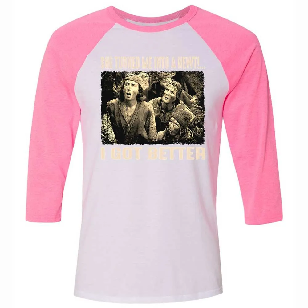 Unisex 3/4 Baseball Tee - ZK9PQXRE - White/Neon Pink - 12