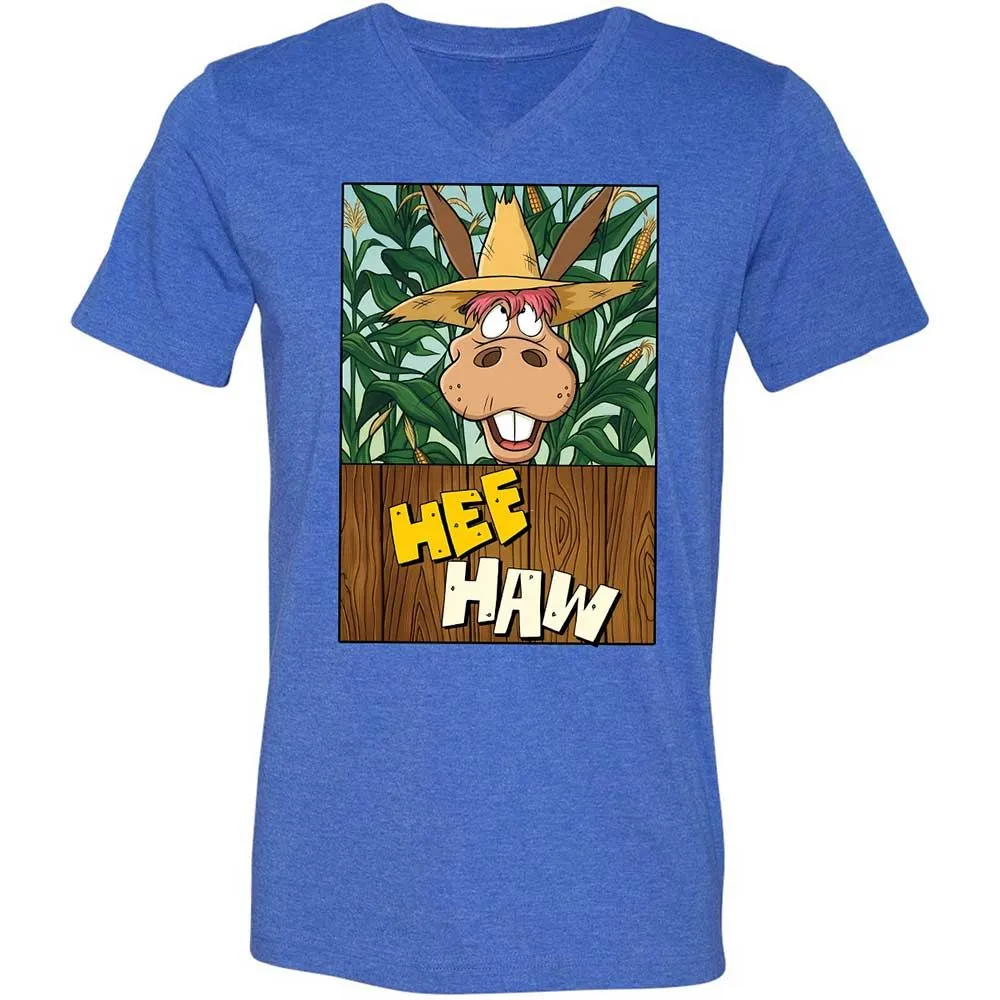 Unisex V-Neck T-Shirt - Z6A4QTDY - Heather True Royal - 5