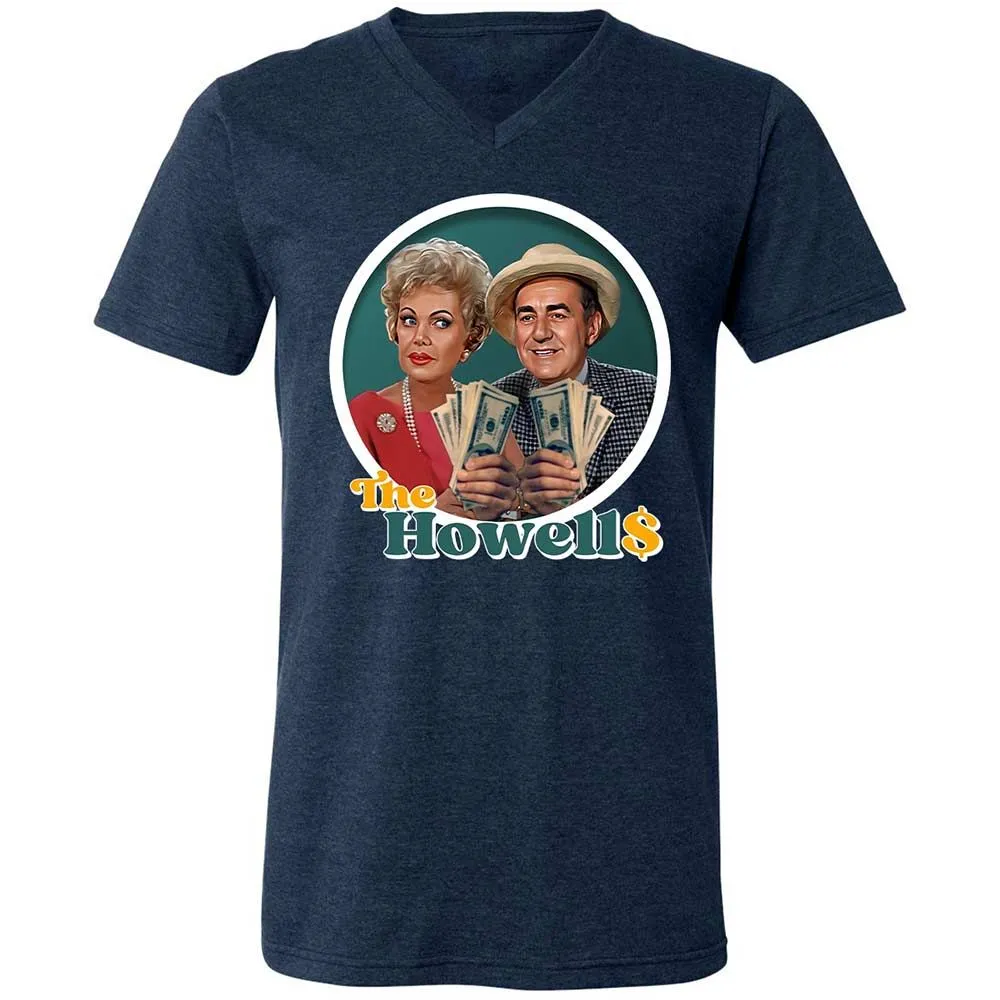 Unisex V-Neck T-Shirt - J85LEMM9 - Heather Navy - 3