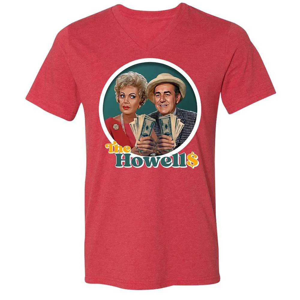 Unisex V-Neck T-Shirt - J85LEMM9 - Heather Red - 7