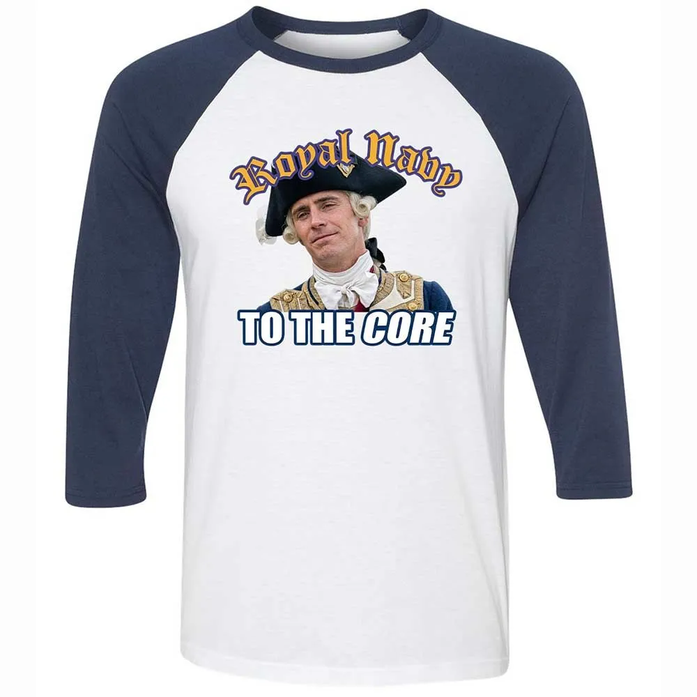 Unisex 3/4 Baseball Tee - EKJE3359 - White/Navy - 8