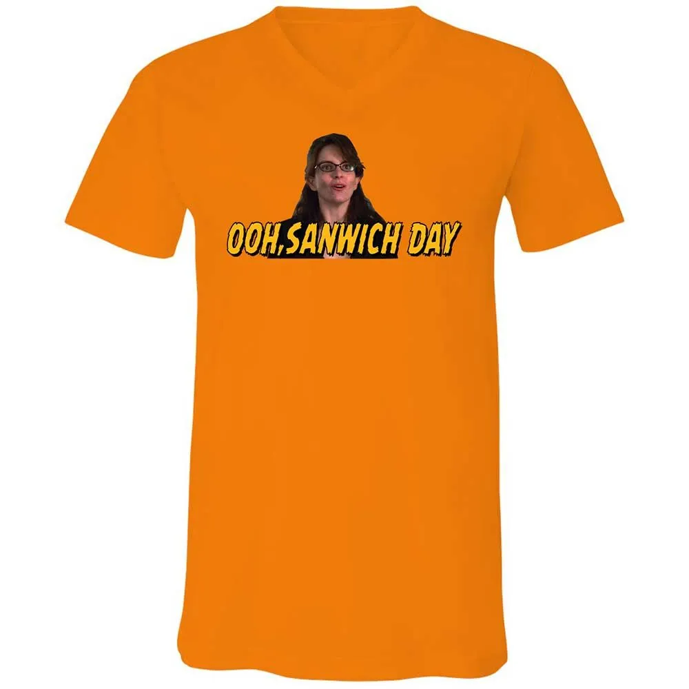 Unisex V-Neck T-Shirt - 48DX2SFB - Orange - 7