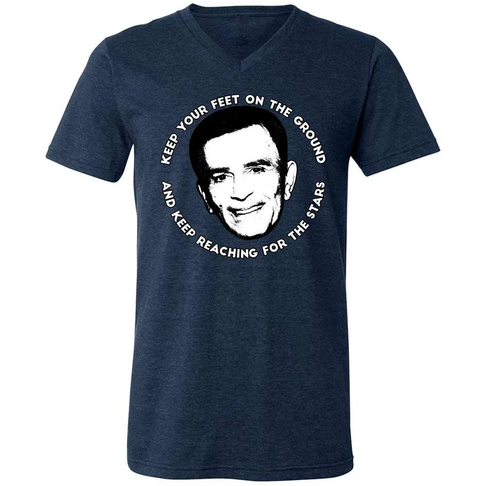 Unisex V-Neck T-Shirt - LL9QPEV7 - Heather Navy - 3
