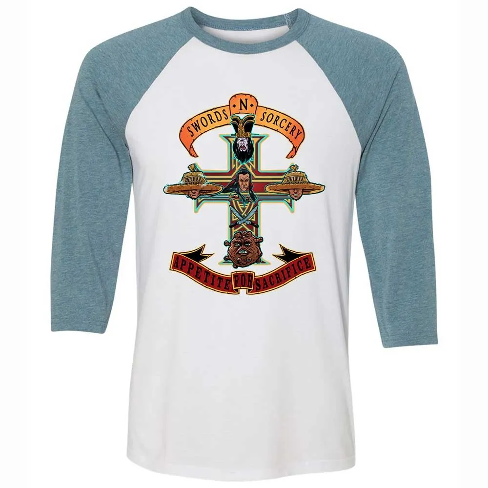 Unisex 3/4 Baseball Tee - FXXMKGE9 - White/Denim - 3