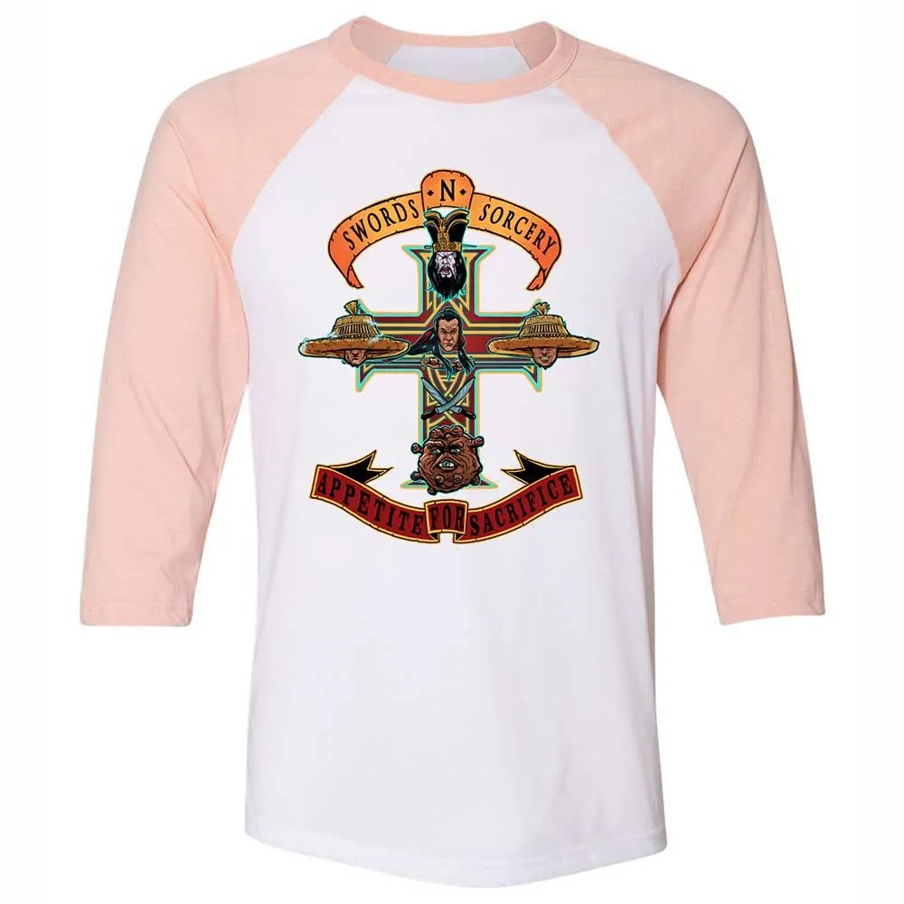 Unisex 3/4 Baseball Tee - FXXMKGE9 - White/Heather Peach - 5