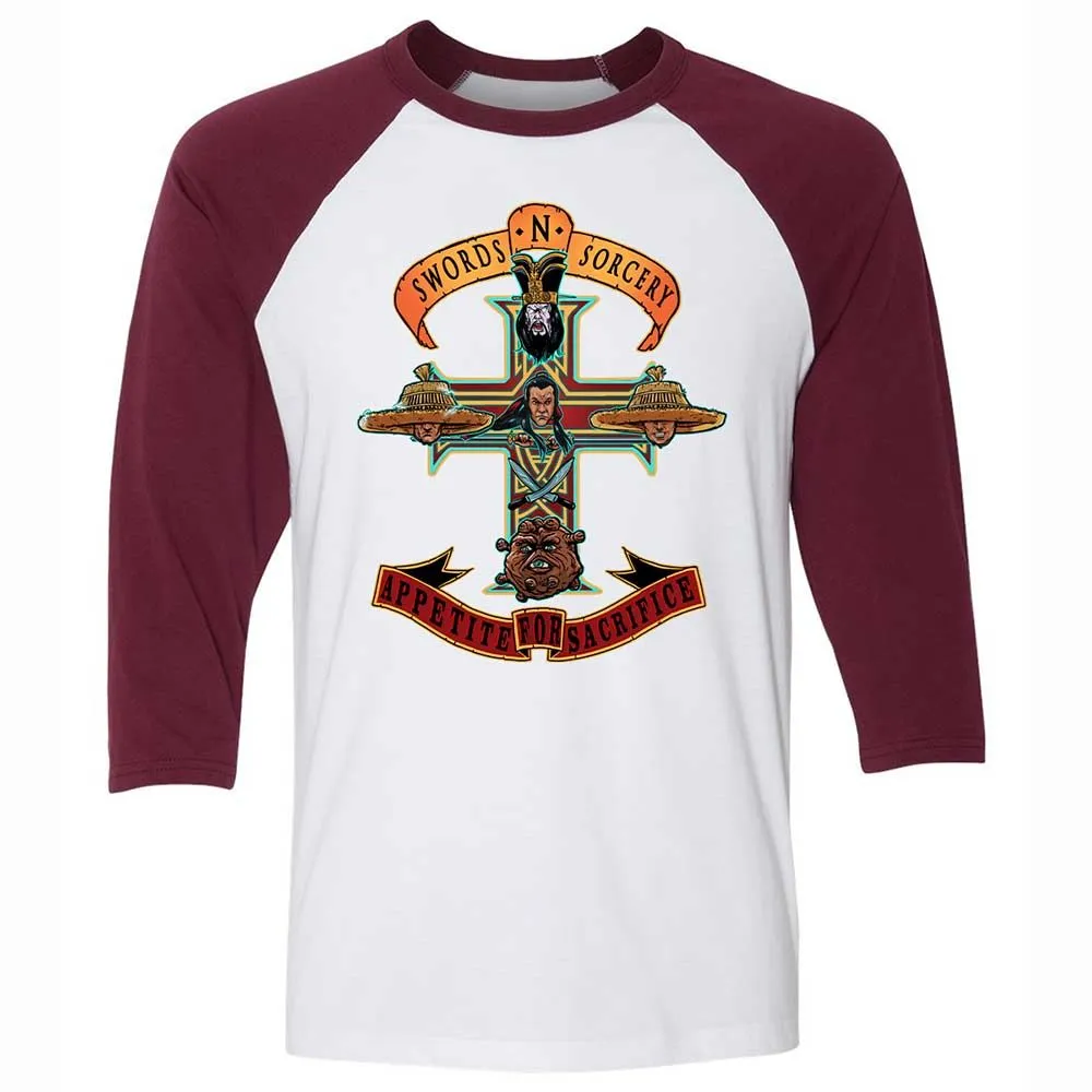 Unisex 3/4 Baseball Tee - FXXMKGE9 - White/Maroon - 7