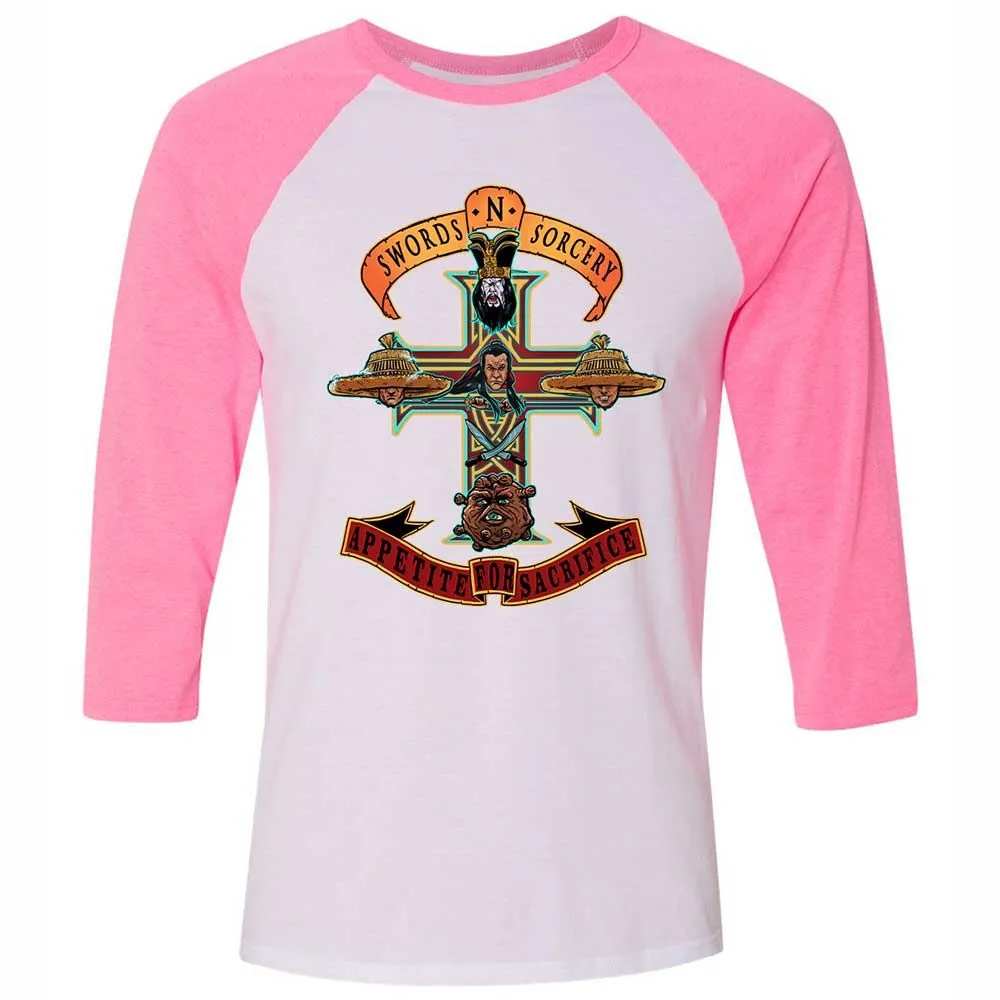 Unisex 3/4 Baseball Tee - FXXMKGE9 - White/Neon Pink - 12