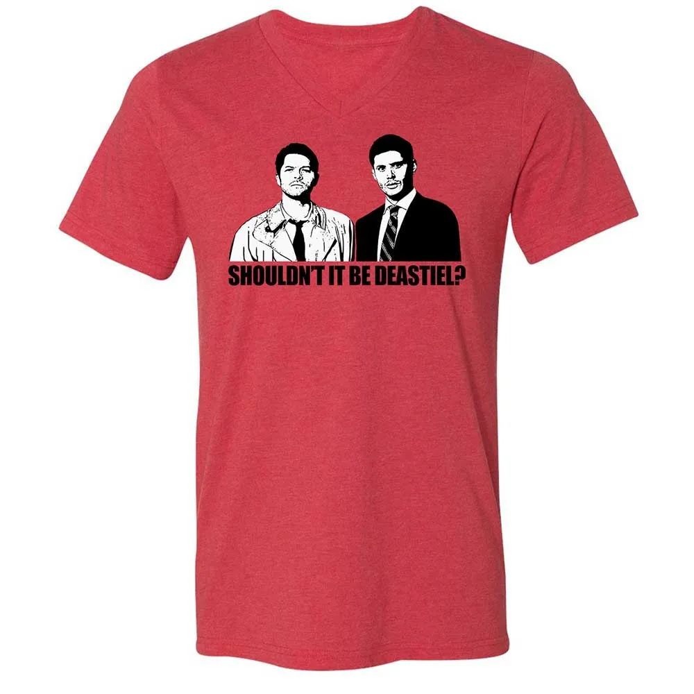Unisex V-Neck T-Shirt - 67J8GAV5 - Heather Red - 6