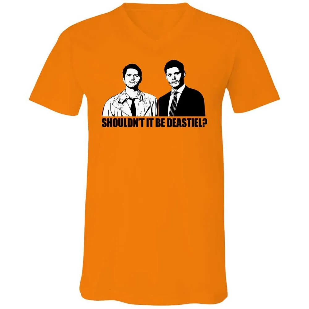Unisex V-Neck T-Shirt - 67J8GAV5 - Orange - 7