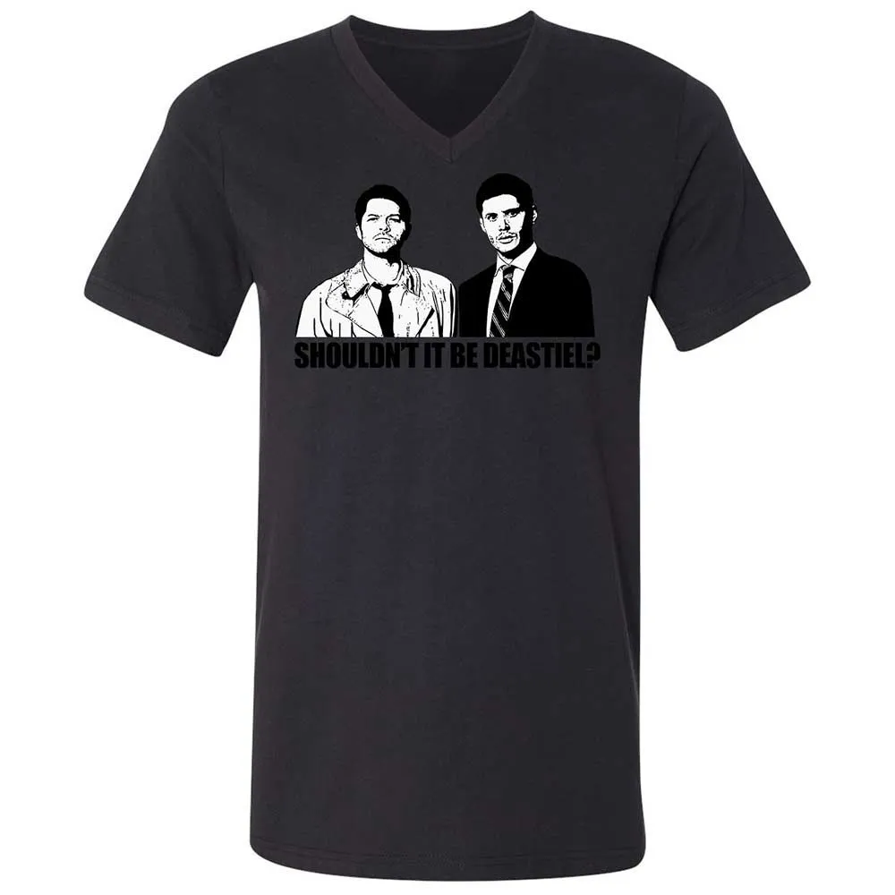 Unisex V-Neck T-Shirt - 67J8GAV5 - Black - 11