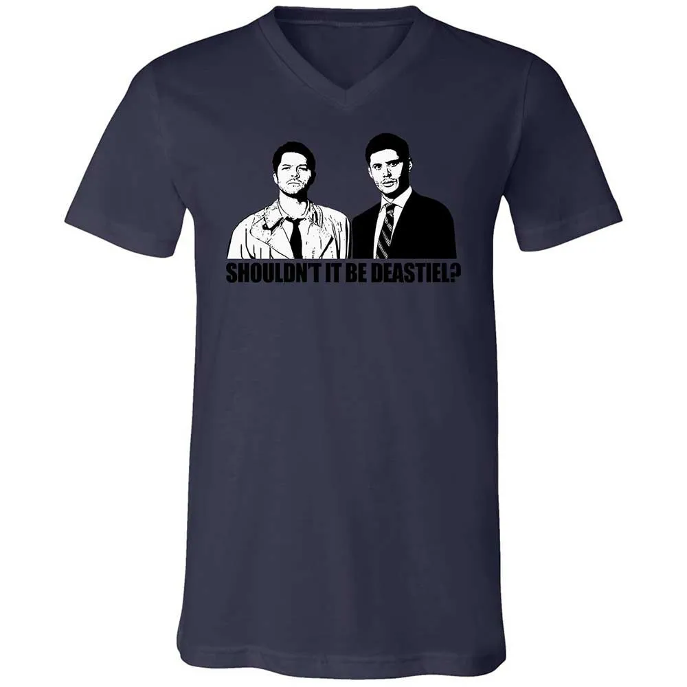 Unisex V-Neck T-Shirt - 67J8GAV5 - Navy - 12