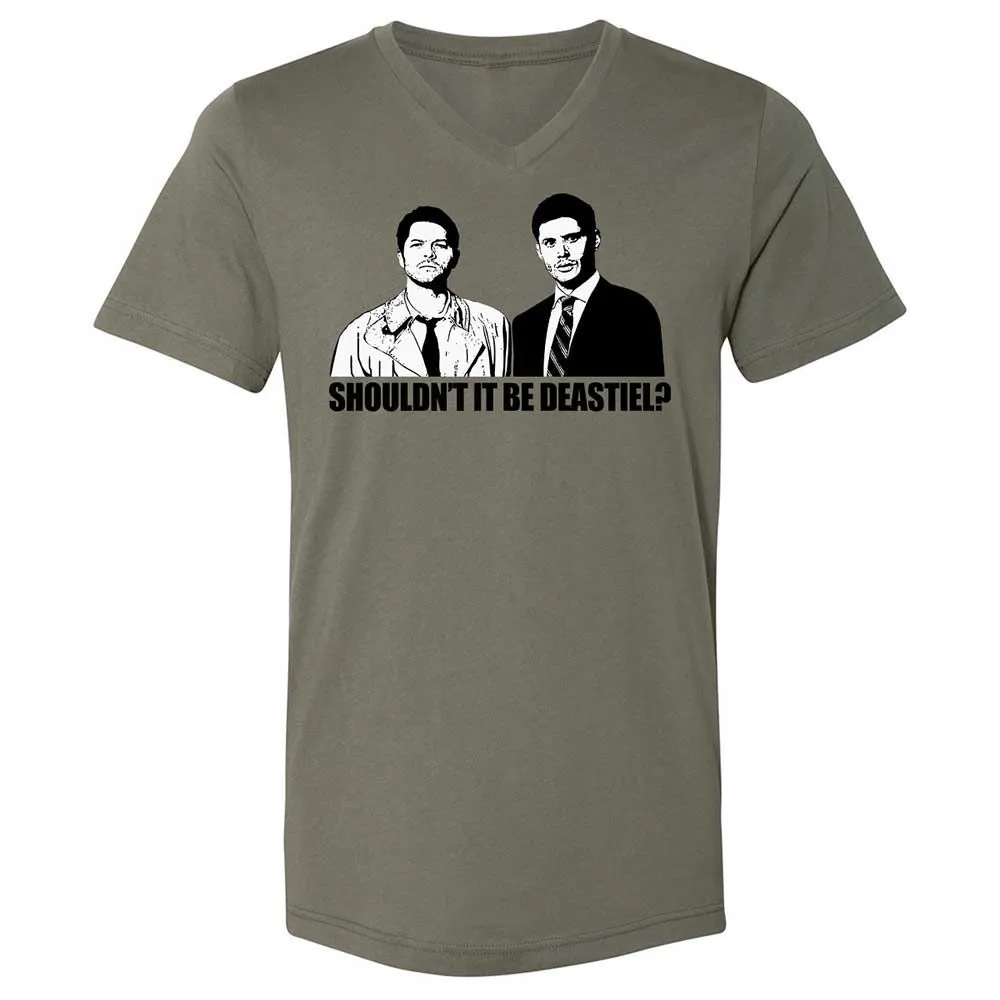 Unisex V-Neck T-Shirt - 67J8GAV5 - Military Green - 15