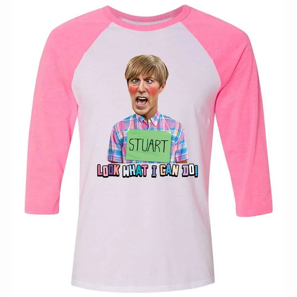 Unisex 3/4 Baseball Tee - LC9JGFFJ - White/Neon Pink - 12