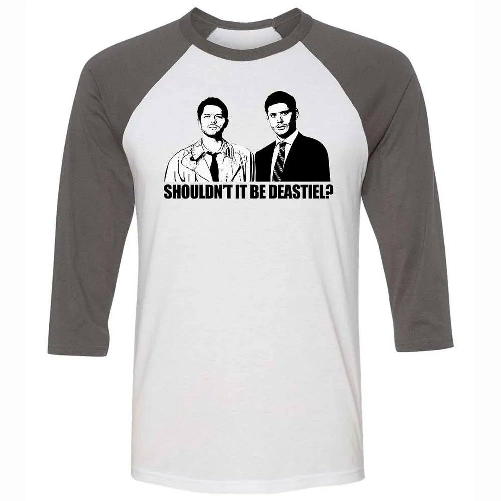 Unisex 3/4 Baseball Tee - XFZA6L6U - White/Asphalt - 2