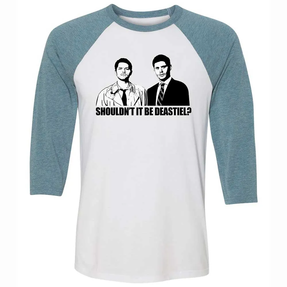 Unisex 3/4 Baseball Tee - XFZA6L6U - White/Denim - 3
