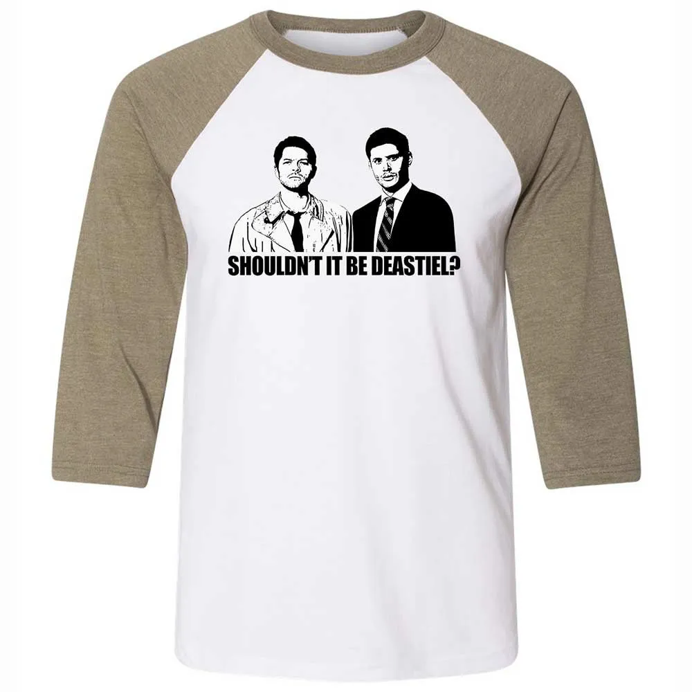 Unisex 3/4 Baseball Tee - XFZA6L6U - White/Heather Olive - 4