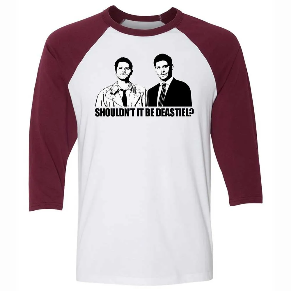 Unisex 3/4 Baseball Tee - XFZA6L6U - White/Maroon - 7