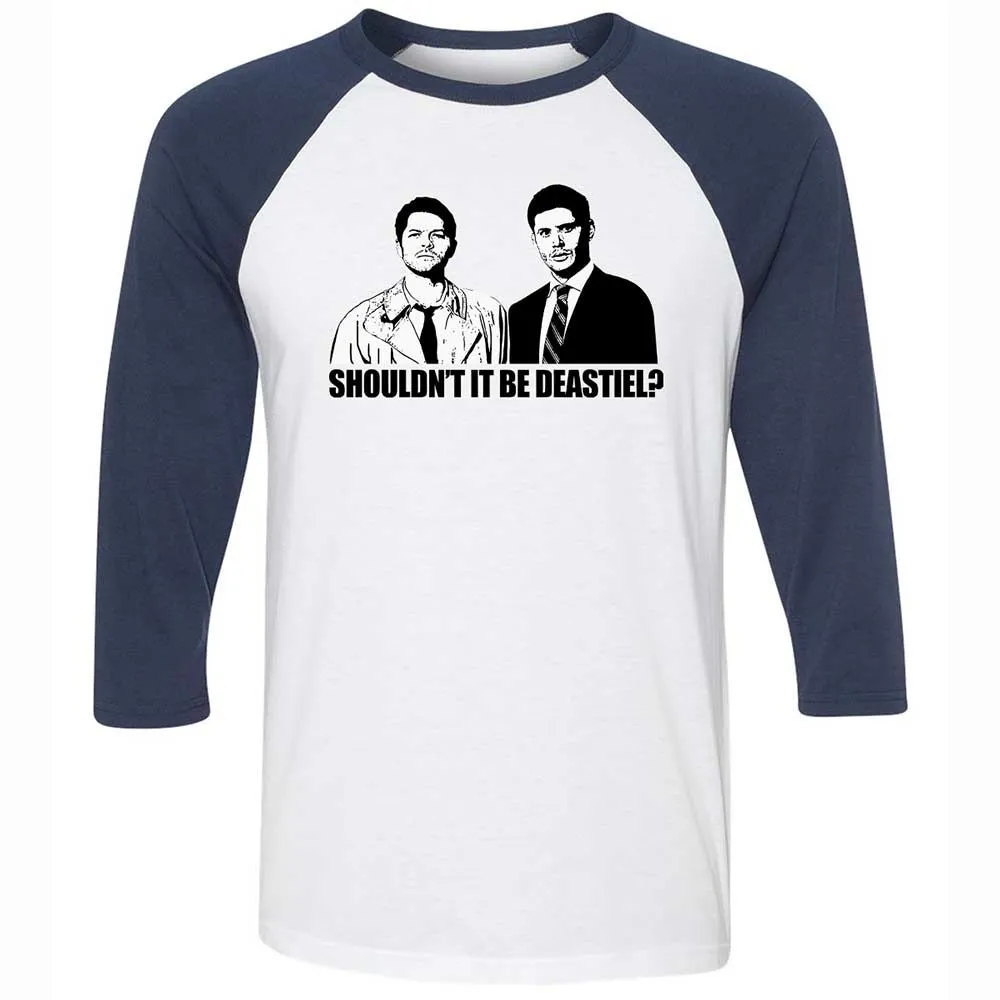 Unisex 3/4 Baseball Tee - XFZA6L6U - White/Navy - 8