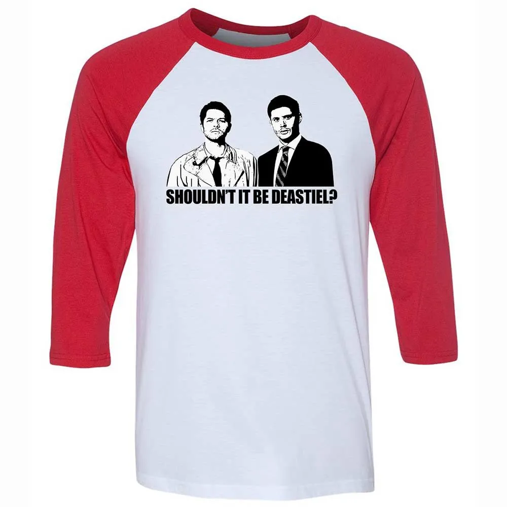 Unisex 3/4 Baseball Tee - XFZA6L6U - White/Red - 9