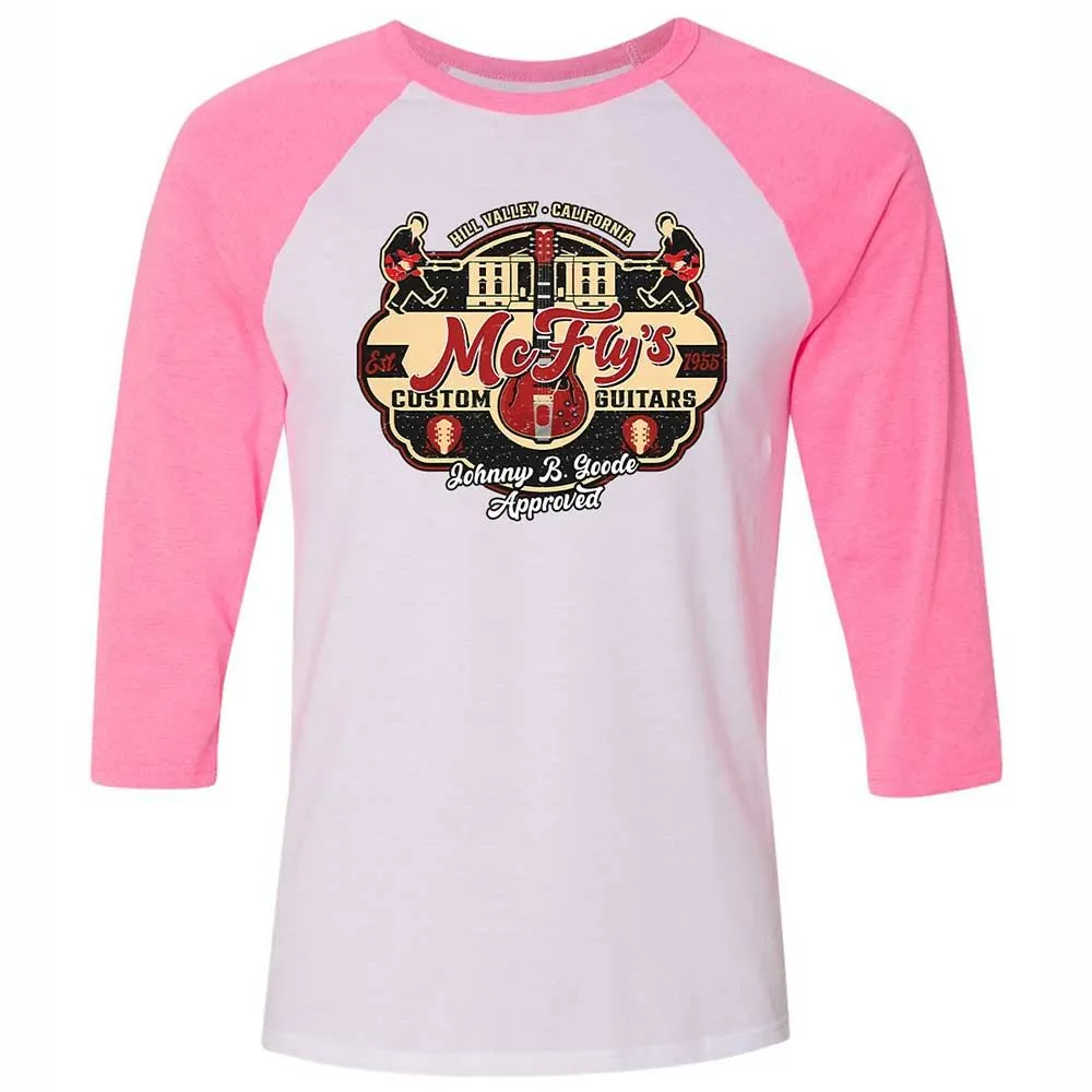 Unisex 3/4 Baseball Tee - LYLR72FW - White/Neon Pink - 12