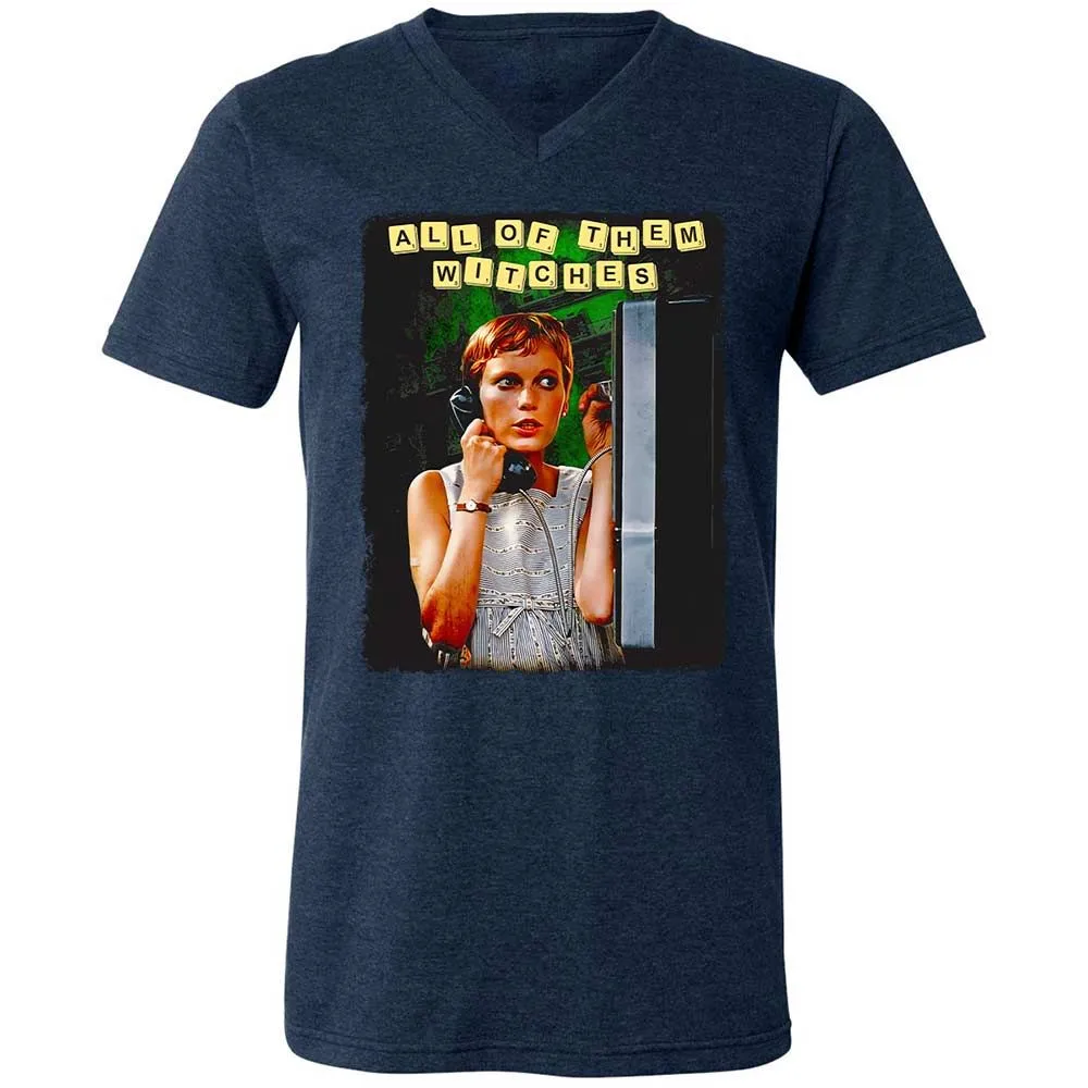Unisex V-Neck T-Shirt - W98HCEUS - Heather Navy - 3