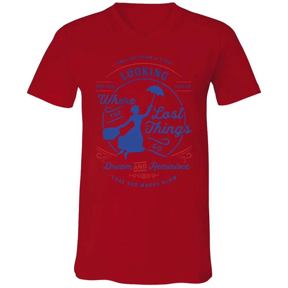 Unisex V-Neck T-Shirt - JJDKJW57 - Red - 5