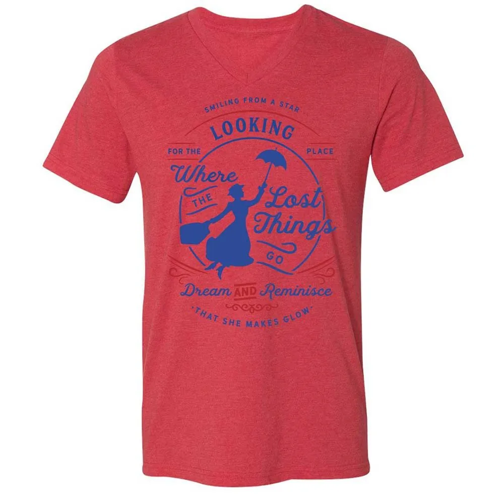 Unisex V-Neck T-Shirt - JJDKJW57 - Heather Red - 6