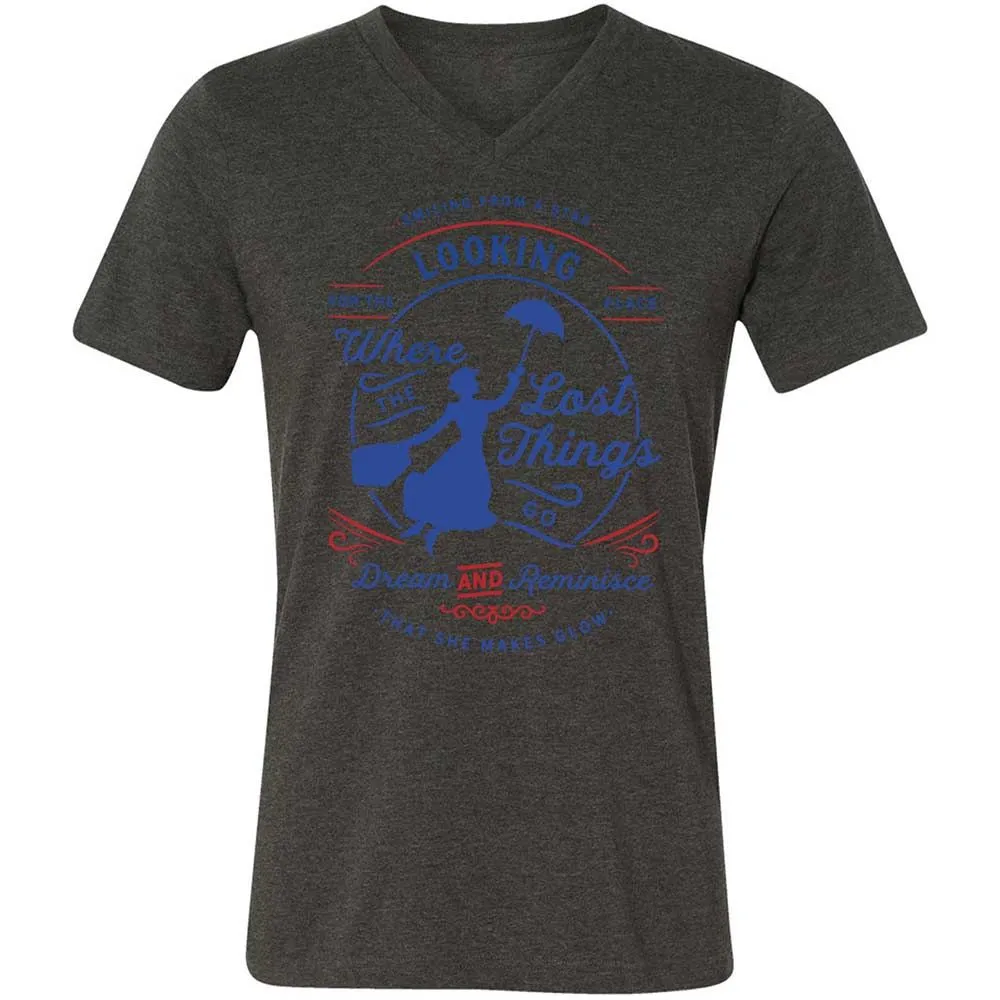 Unisex V-Neck T-Shirt - JJDKJW57 - Dark Grey Heather - 8