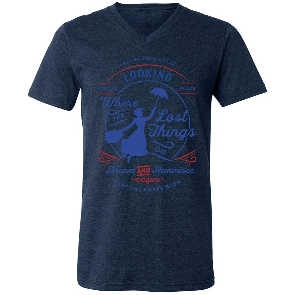 Unisex V-Neck T-Shirt - JJDKJW57 - Heather Navy - 13