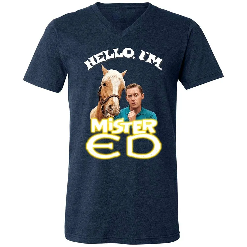 Unisex V-Neck T-Shirt - 95HM1K56 - Heather Navy - 3