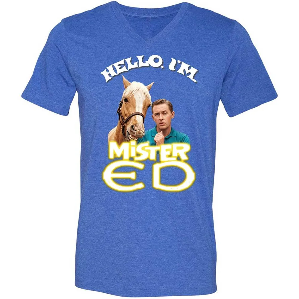 Unisex V-Neck T-Shirt - 95HM1K56 - Heather True Royal - 5