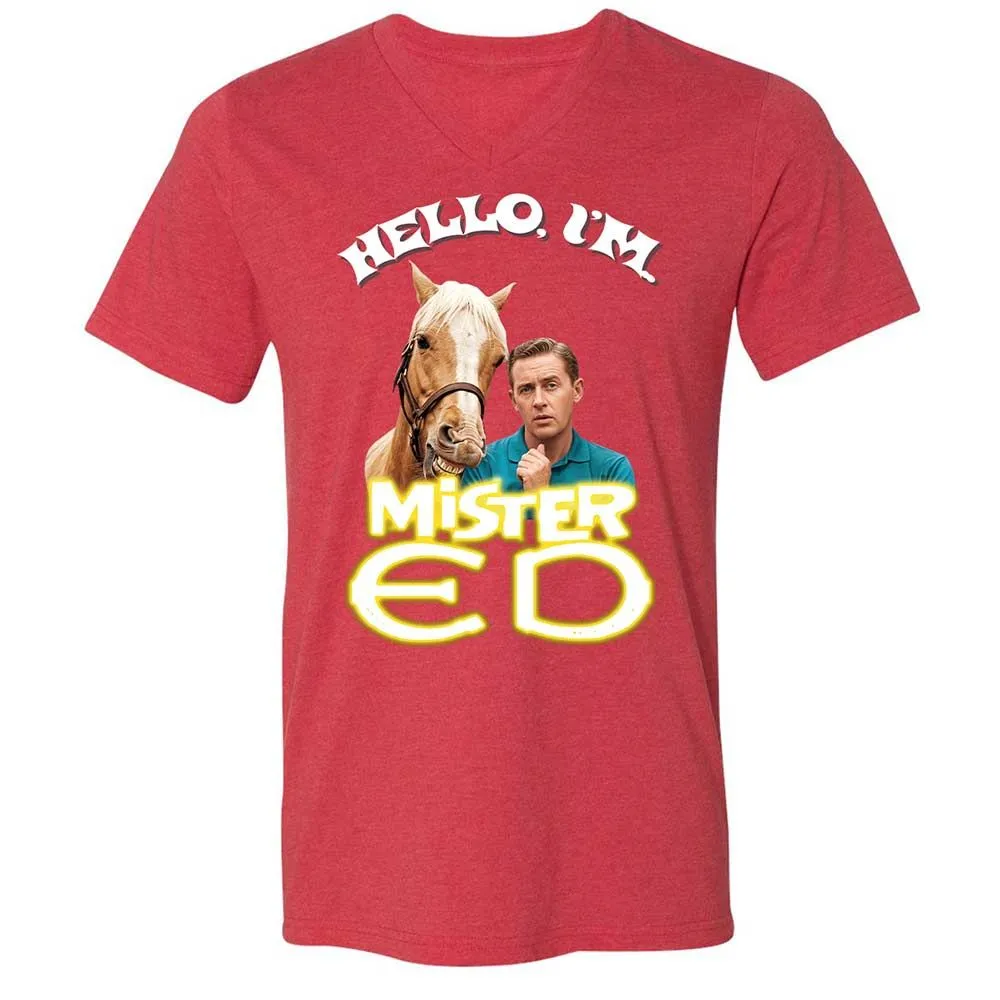 Unisex V-Neck T-Shirt - 95HM1K56 - Heather Red - 7