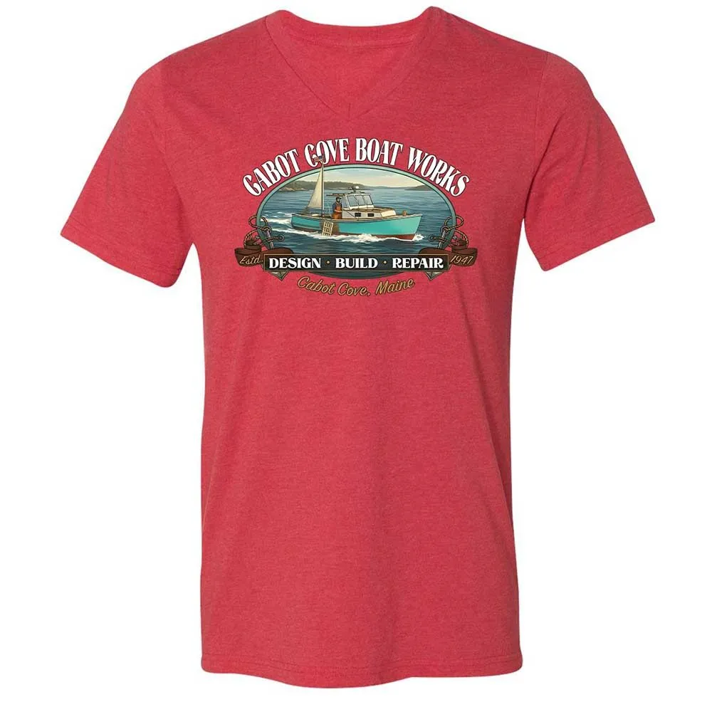 Unisex V-Neck T-Shirt - J2SSQL7E - Heather Red - 7