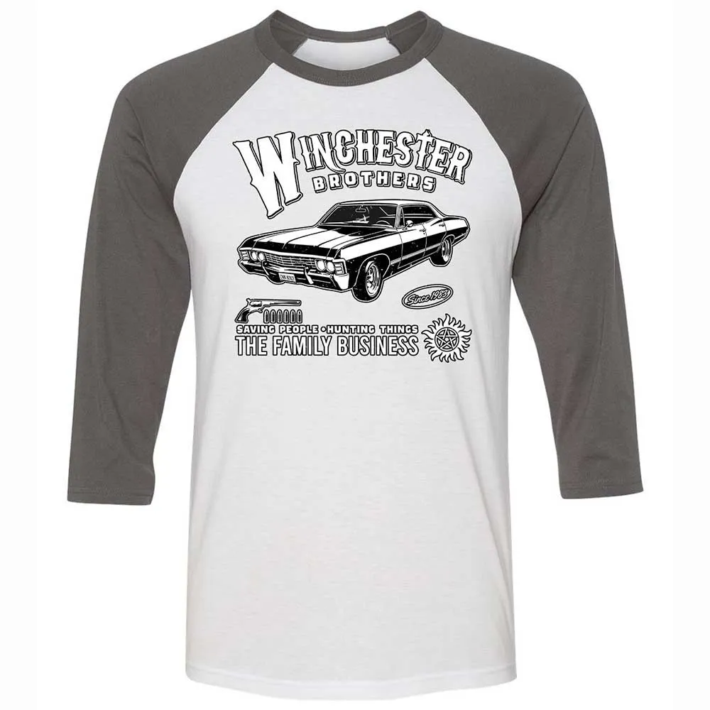 Unisex 3/4 Baseball Tee - RCXR2TAV - White/Asphalt - 2