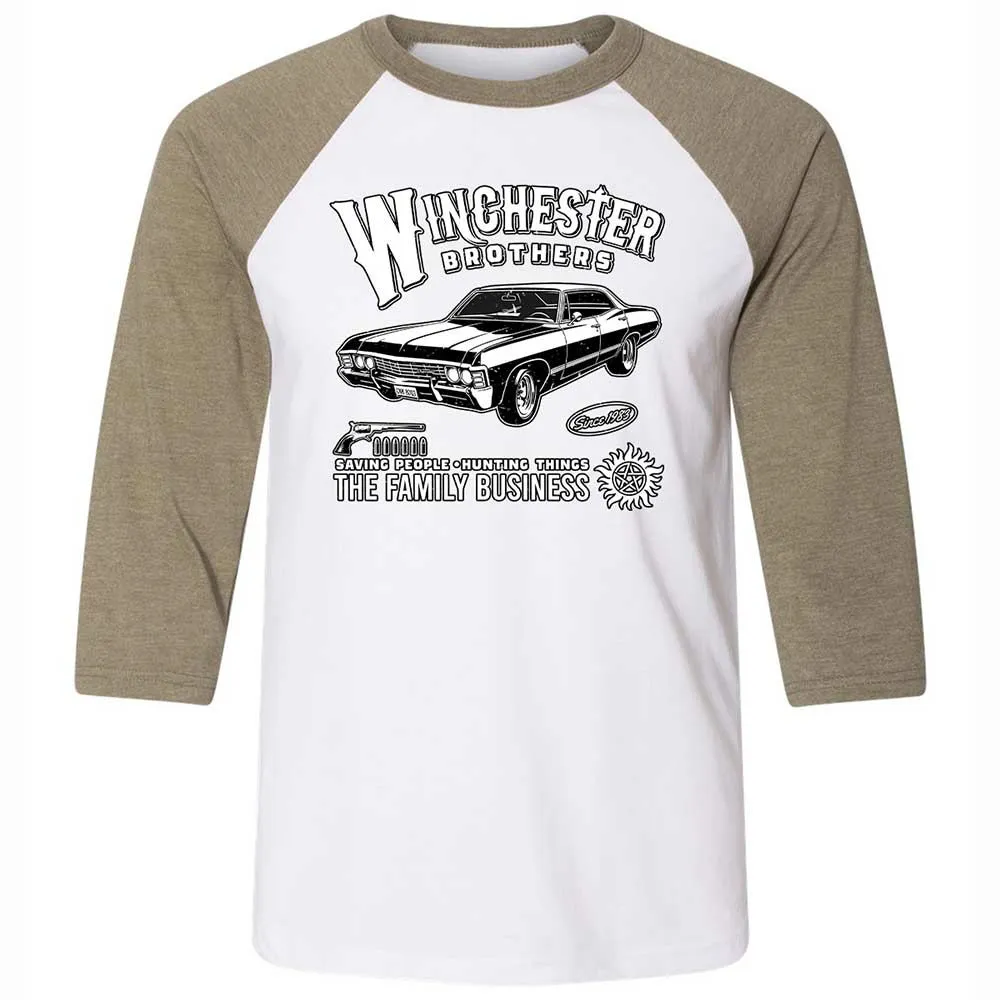 Unisex 3/4 Baseball Tee - RCXR2TAV - White/Heather Olive - 4