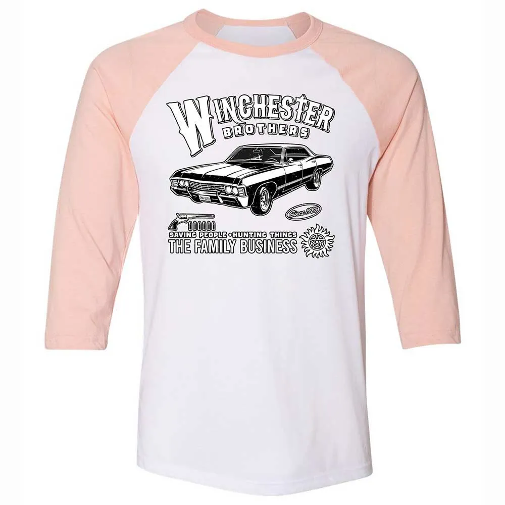 Unisex 3/4 Baseball Tee - RCXR2TAV - White/Heather Peach - 5