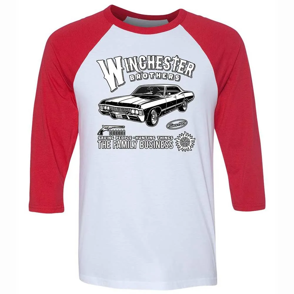 Unisex 3/4 Baseball Tee - RCXR2TAV - White/Red - 9